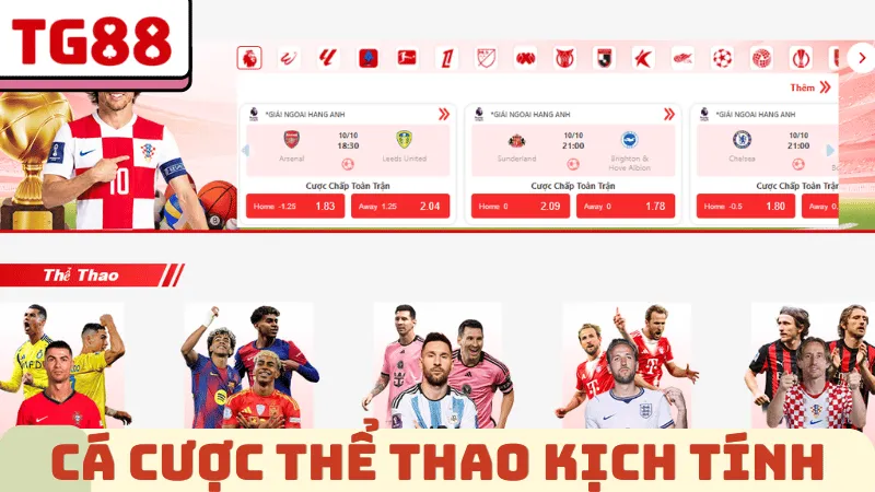Cá cược thể thao kịch tính tại nhà cái TG88